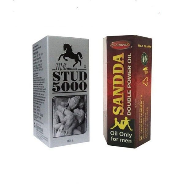 STUD 5000 Timing Spray & Double Power Sandda Oil 15 ml Pack of 2