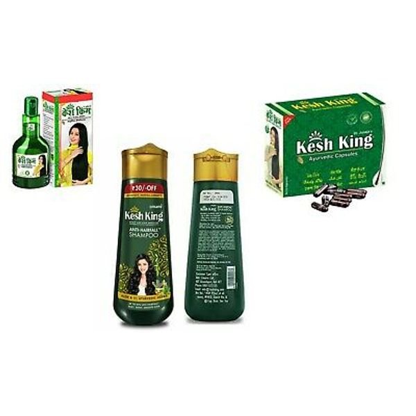 Kesh King Hair Care 100 ml oil + 30 Capsule + Shampoo 200 ml Combo