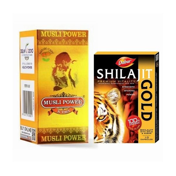 Musli Power 30 Capsules + Dabur Shilajit Gold 20 Capsules Combo
