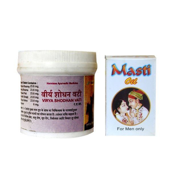 Virya Shodhun Vati 100 Tablets x 1 and Masti Oil 12ml x 3pc