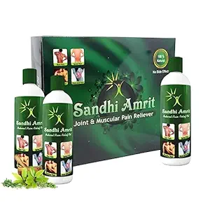 Divya Shri Sandhi Amrit Pain Relief Oil 100% Pure Herbal and Ayurvedic Relief from Joint Pain, Muscle Pain & Body Pain (Pack of 3)