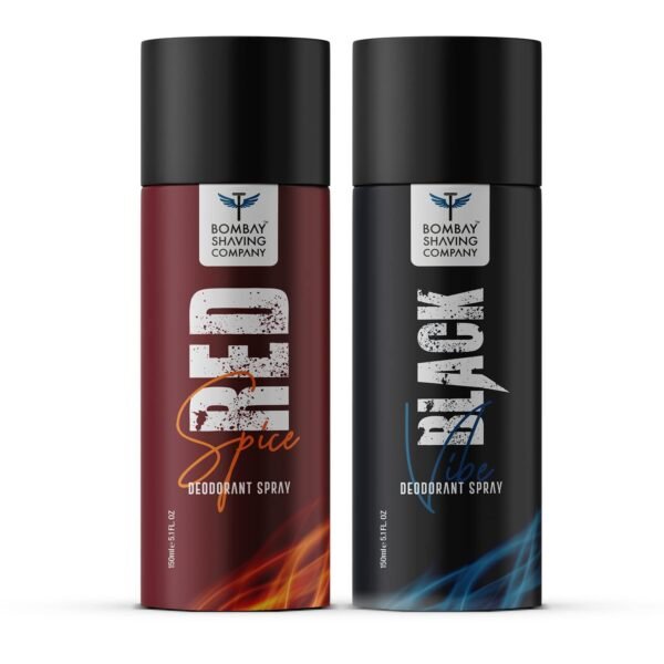 Red Spice & Black Vibe Deodorant Combo, 150ml (Pack of 2)| Bombay Shaving