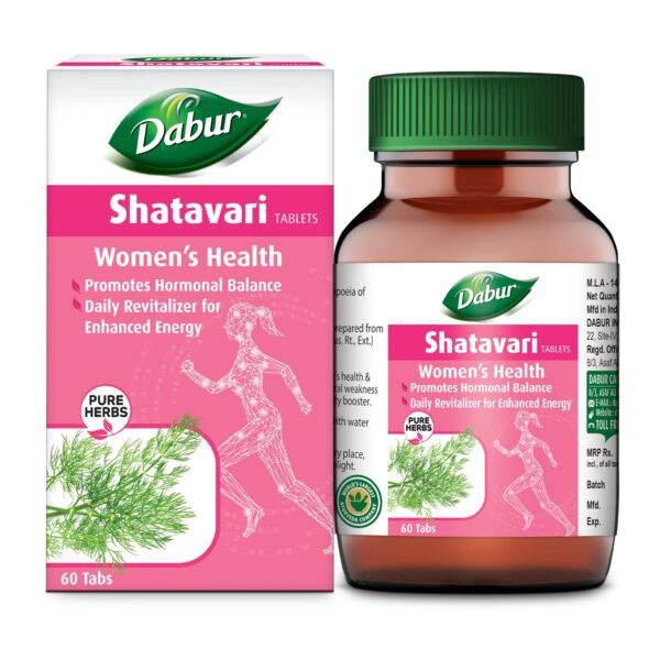 Dabur Shatavari Tablets Women's Wellness | Hormonal Balance Supplement 60 tablets