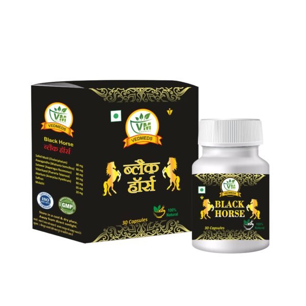 VEDMEDS Black Horse Capsule For Men-Helps to Increase Volume of ejaculation(30 Capsules)