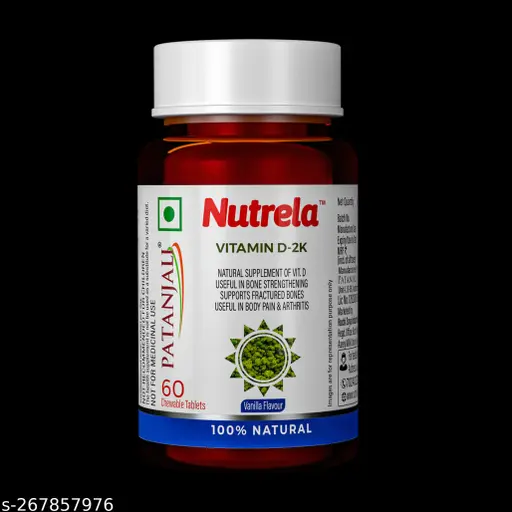 NUTRELA PATANJALI VIT D2K NATURAL TAB- VANILLA Pack of 16 GM