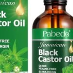 castor oil bottle with hair