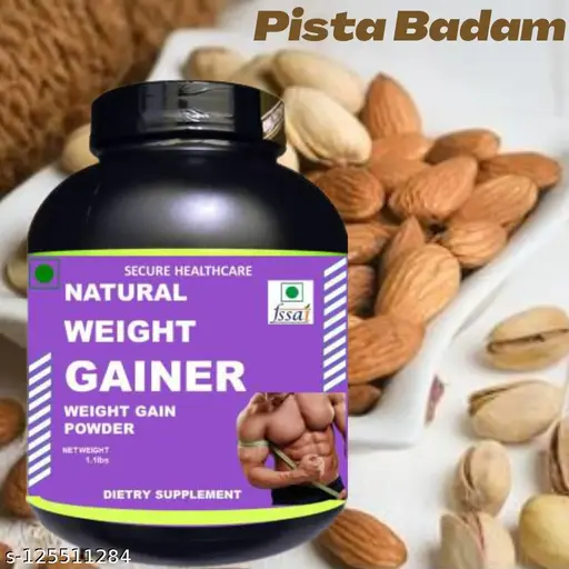 Natural Weight Gainer | Body Muscle Growth | Stamina Energy | Ayurvedic Product | Weight Gainer Powder for Men | Body Strength Increase | Flavor Pista Badam | Pack of 1
