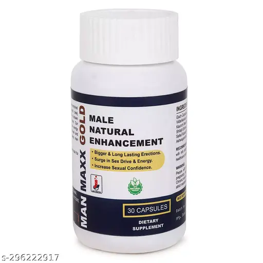 Man Maxx Gold: Male Natural Enhancement Herbal Capsule For Bigger & Long Lasting Erections, Surge in Sex Drive & Energy, Increase Sexual Confidence|Increase Sexual Stamina|Men Sexual Health Supplement With Vidarikanda ,Kaunch Beej,Shilajit,Safed Musli,Ashwagandha|Powerful Capsule For Men