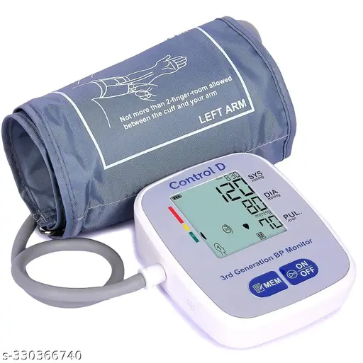 Control D 3rd Generation USB Port to Power BP Machine Fully Automatic Comfort Digital Electronic Blood Pressure BP Monitor Machine with Mdi Technology (Silver)