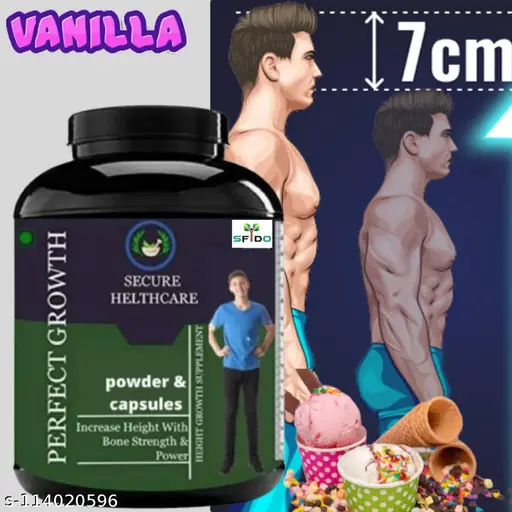 Perfect Growth | Ayurvedic Product | Body Growth | Increase Height Supplement | Height Medicine | Strength | Flavor Vanilla | Pack of 1