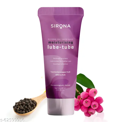 Sirona Hygiene Glycerine Free Natural Lubricant Gel for Men & Women - 50 ml | Lube for Sensual Massage & Lubrication |Dermatologically Tested