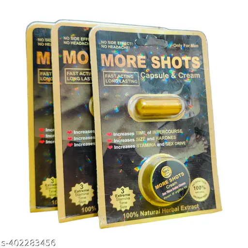 More Shots Capsule & Cream_Fast Acting Long Lasting-Pack of 3