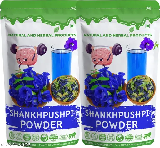 Shankhpushpi Powder for Hair | Convolvulus Pluricaulis | Shankhini | Drink | Brain | Memory | Skin Care| Eating | Diabetes | Immunity Booster - 100Gram(Pack of 2)