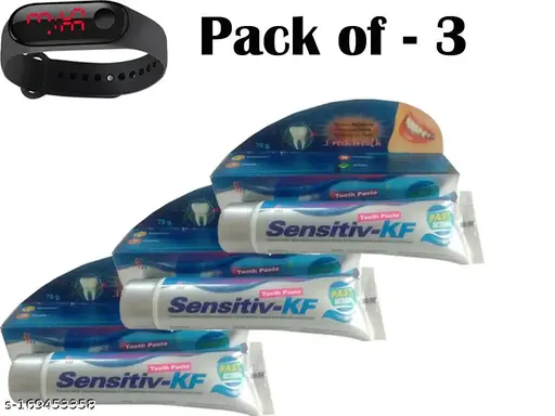 Sensitiv KF Toothpaste & 1 LED Watch Free Pack of - 3