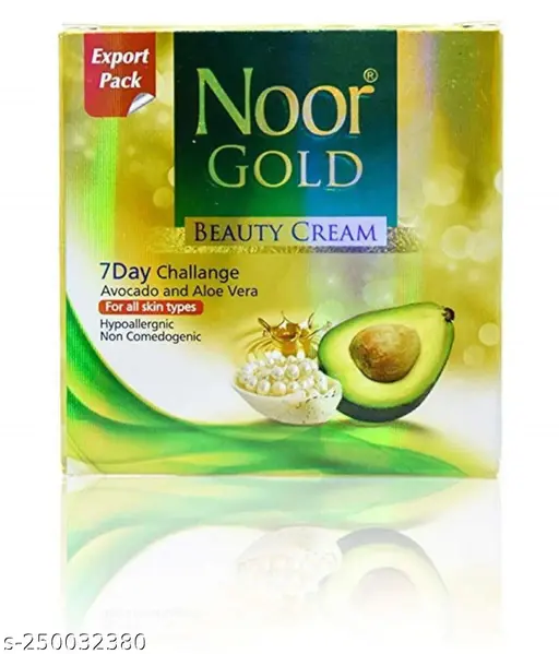 S2 Noor Gold Beauty Cream 7Days Challenge Avocado & Aloevera For All Skin Types Hypoallergenic, Non Comedogenic | Face Cream Dark Spots Removing Cream Unisex| Fairness Cream For Men and Women Fairness Cream Whitening Cream For women Face Cream Night Cream Skin Brightening Cream Day and Night Cream