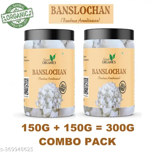 Namah Organics 300g Pure Banslochan Syenthetic /Tabasheer /Bamboo Manna- (150+150=300GM)