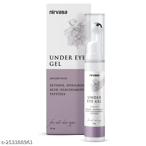 Under Eye Gel | Enriched with Hyaluronic Acid, Peptides & More| Helps to Reduce Dark Circles & Puffy Eyes| Restores Moisture Loss | For all Skin Types | 15ml