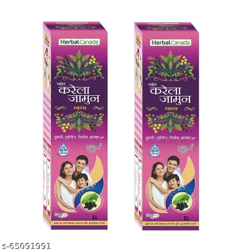 Herbal Canada Karela Jamun | Pack of 2 | May Helpful In maintaining Sugar Level | Immunity Booster | Purifies Blood | 100% Ayurvedic-1L-(pack of-2)