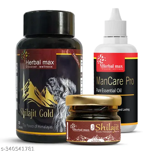 Herbal max Mancare Oil 30ml & Shilajit Gold 60 Capsule, fast Increasing Long Time Sex| 9inch Growth Ling|Ling Massage Oil, Sex Tablet,Testosterone Booster, Safed Musli, Ashwagandha,Big Dick Oil Capsule, Shatavar, Ling bada Khada Karne Ki Dawai, Sex Shakti, Shilajit Resin 20g for Men & Women- Combo 3