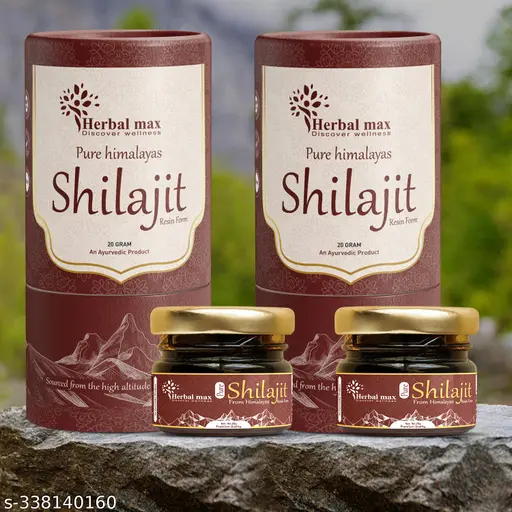 Herbalmax Shilajit, Shilajeet Resin for Lab Tested for Purity, Boost Immunity Energy & Stamina Level for Men/Women, Control Asthma & Blood Sugar, Increase Sexual Desire fertility Sperm Count Long Time Sex Stamina Tablets Oil Capsule Spray Cream, Sexual Wellness, Big Ling, Men’s Sex Power-40gm Pack 2