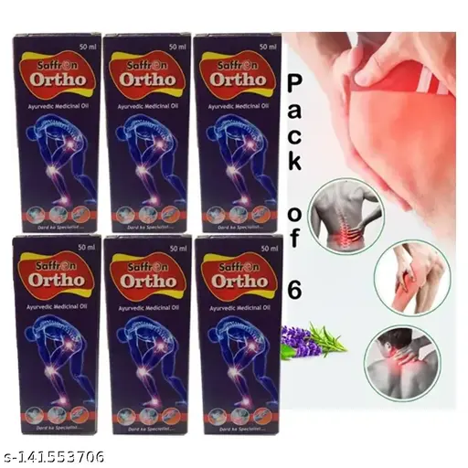 Saffron Ortho Ayurvedic Medicinal Oil Dard Ka Specialist For Back, Knee, Legs, And Body 6x50ml