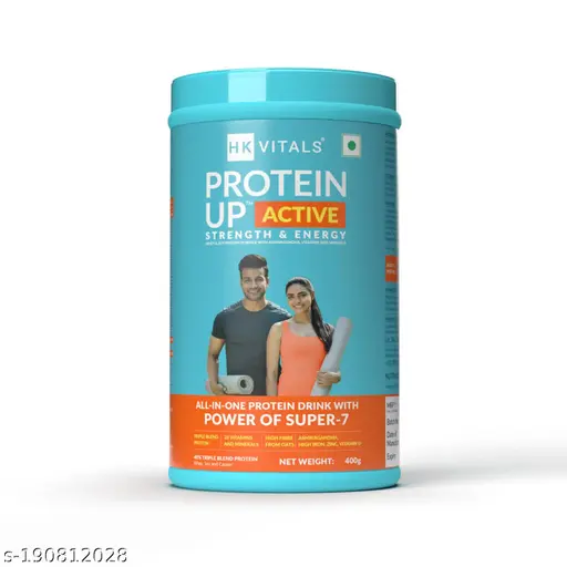 HealthKart HK Vitals ProteinUp Active,All in one triple blend protein for Strength, Immunity, and Stress-Relief (Chocolate, 400 g / 0.88 lb)