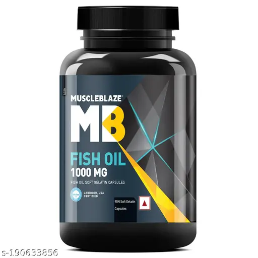 MuscleBlaze Omega 3 Fish Oil 1000 mg, India's Only Labdoor USA Certified for Purity & Accuracy with 180 mg EPA and 120 mg DHA, 90 Capsules #fish oil #omega 3 fish oil