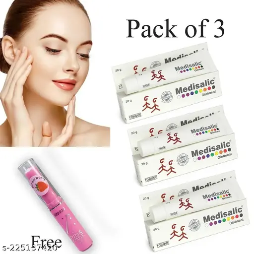 Medisalic 20gm Face Whitening Cream, Pack of 3 with Free Lipbalm