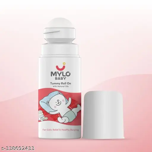 Mylo Baby Natural Tummy Roll On (40 ml) with Hing, Saunf & Pudina for Indigestion, Colic and Gas Relief, Made Safe Australia Certified, Toxin Free, No Silicones, Parabens & Mineral Oil
