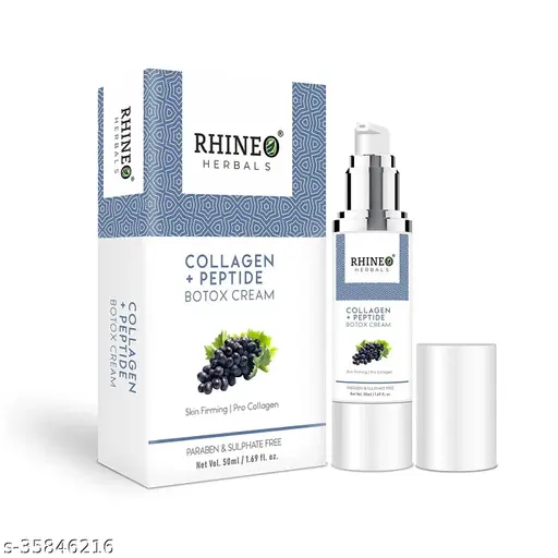RHINEO HERBALS Collagen Cream, Botox Cream With Collagen, Anti Aging Cream, Anti Wrinkle Cream For Skin Firming For Wrinkles For Face, Collagen Peptides Cream, Paraben & Sulfate Free - 50 ml