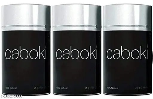 Caboki Hair Building Thickening Fibers For Men & Women, Black, 100% Natural Pack of 3 of 25 grams (75 grams)