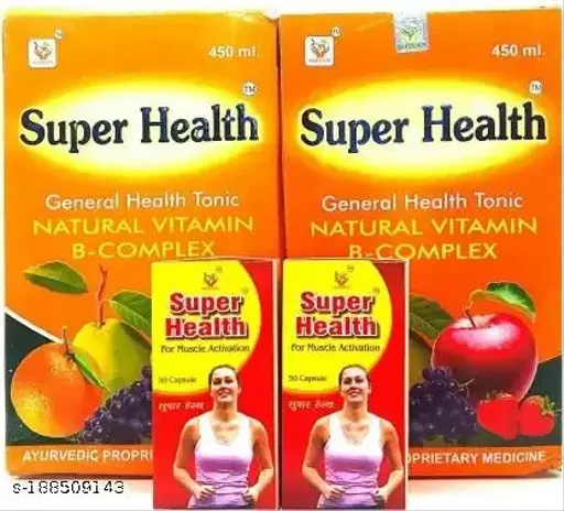 Super health GENERAL HEALTH TONIC AND CAPSULE COMBO PACK (2cap +2 tonic) (Pack of 4)